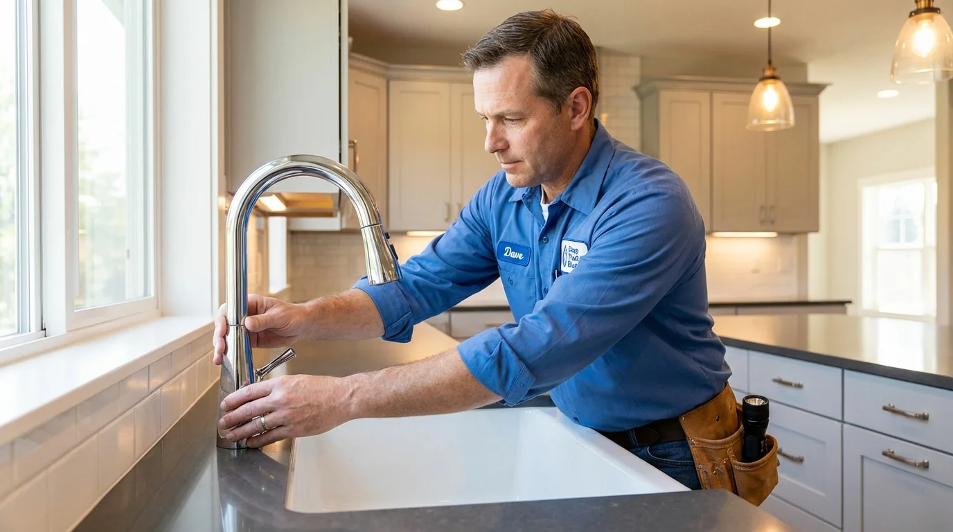 Kitchen faucet installation by Johns Plumbing LLC in South Yarmouth